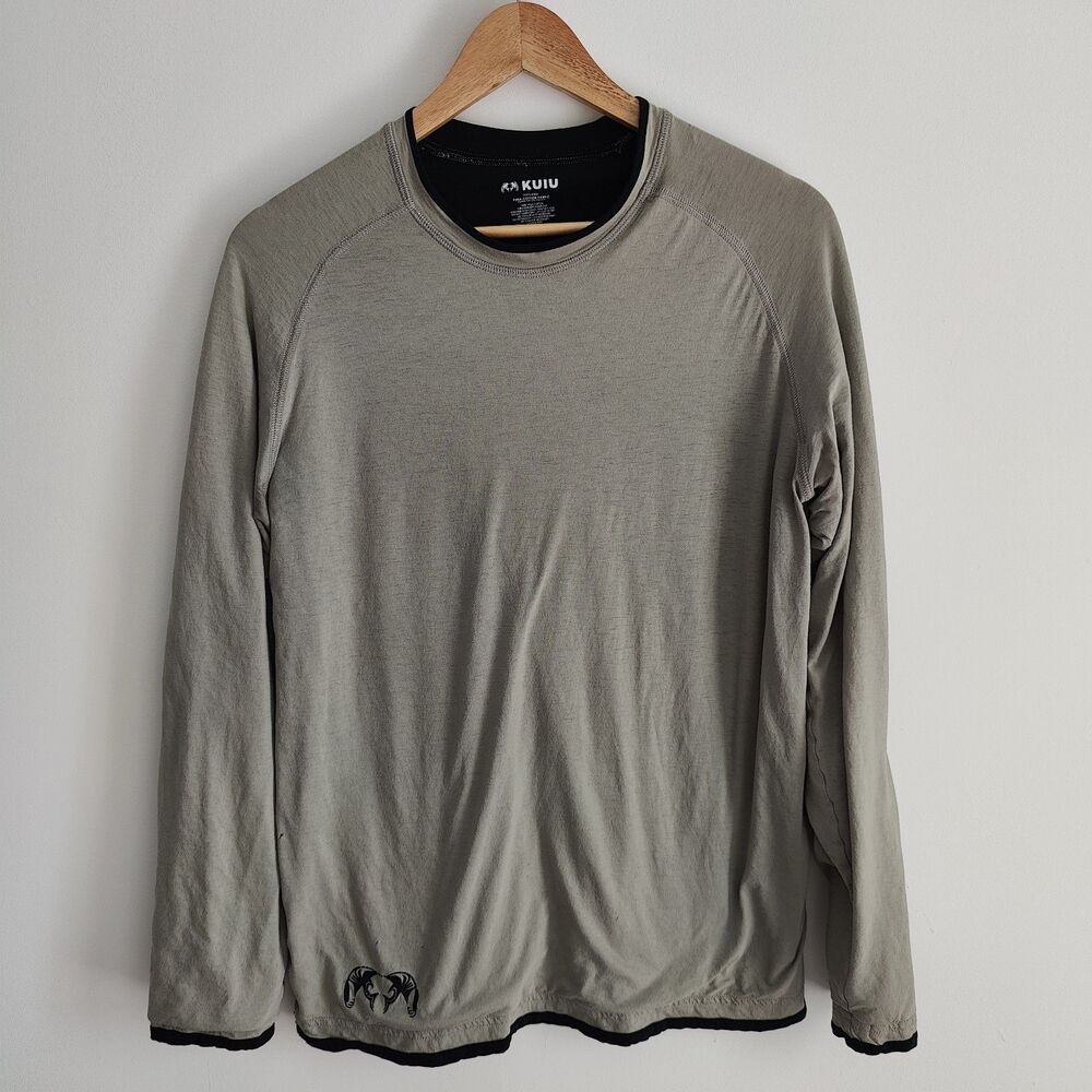 Kuiu Tan Long Sleeve Crew Neck Pima Cotton Shirt Hunting Mens Size Medium